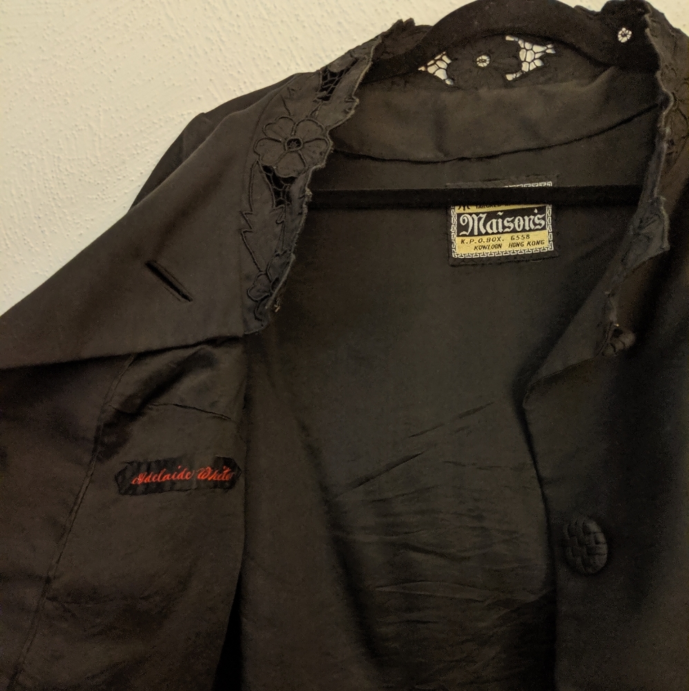 Black Vintage Cropped Chinese Jacket - Picture 6 of 9